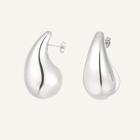 Large Silver Drop Earrings