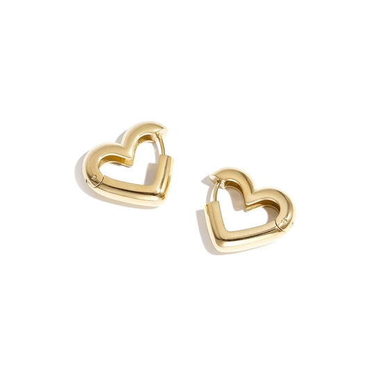 Heart Hoop Earrings - Small