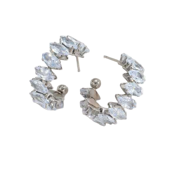 Mari Tear Hoop Silver