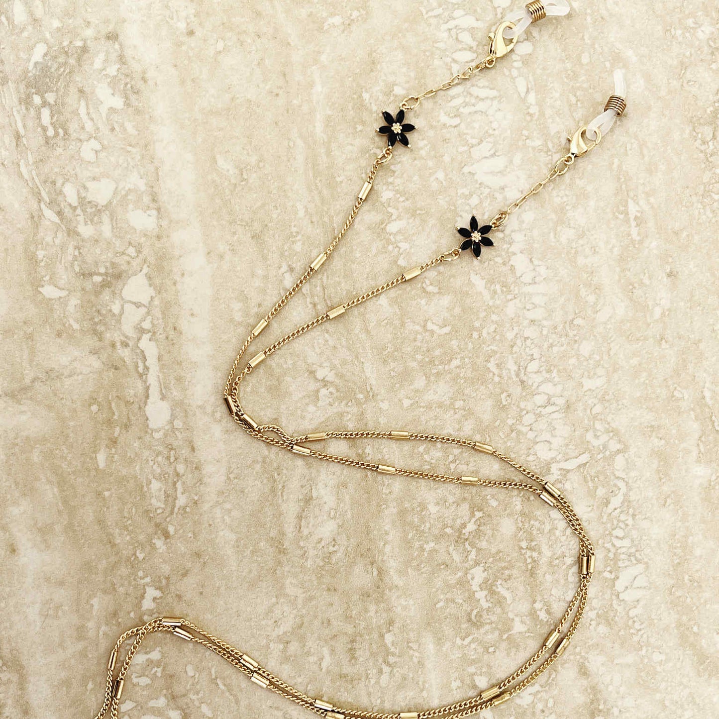 Dahlia Flower Gold Sunglasses Chain