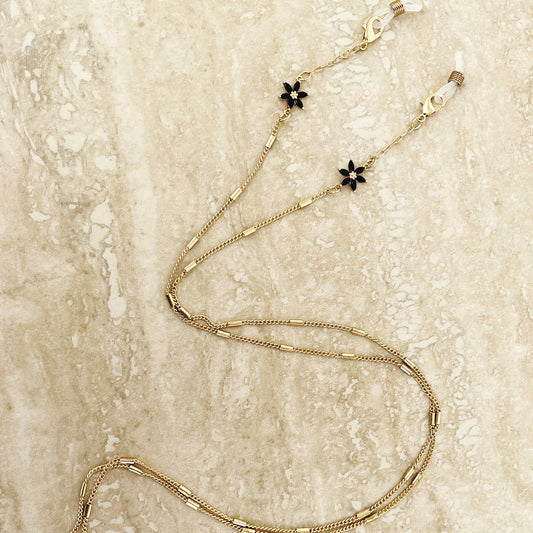 Dahlia Flower Gold Sunglasses Chain