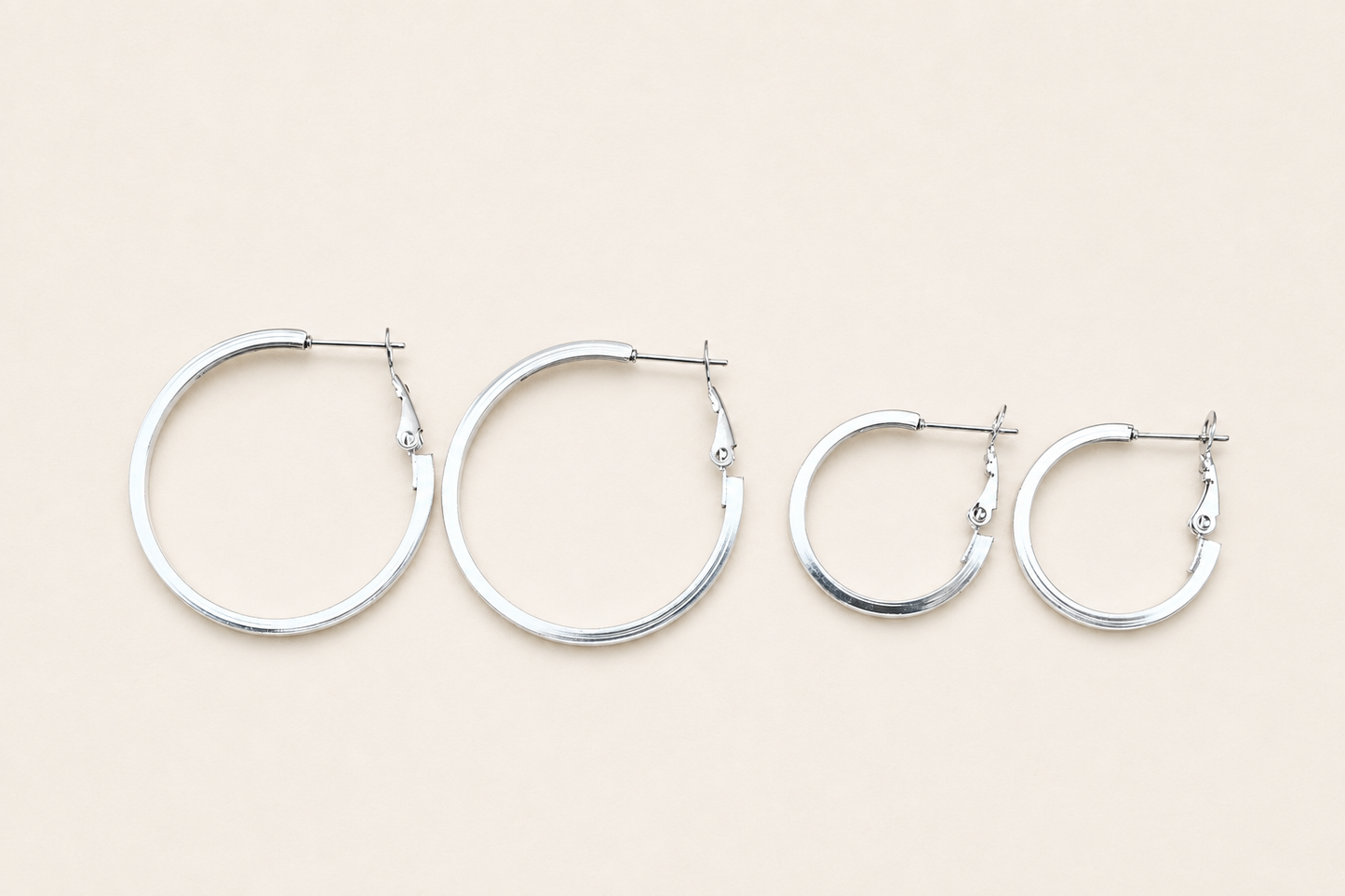 The Mia Hoop - Large Silver