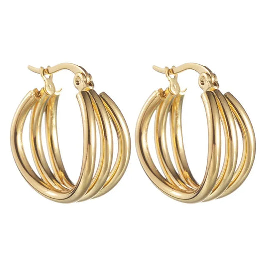 Multi Gold Layered Hoops
