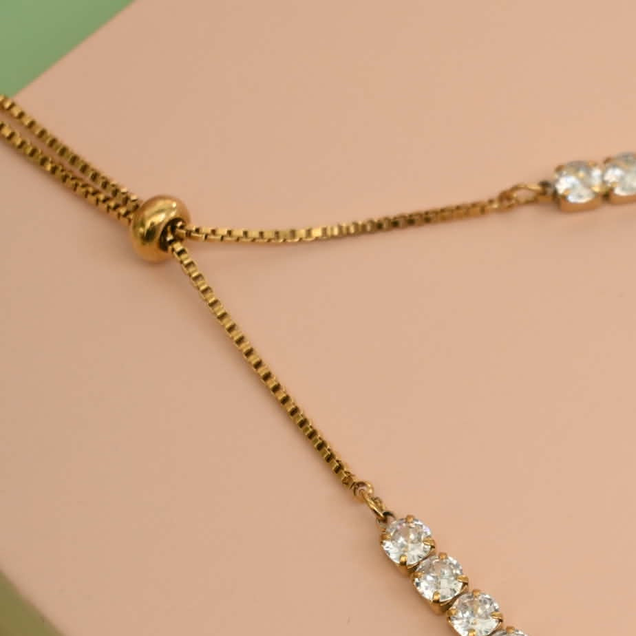 Leila White Adjustable Tennis Bracelet