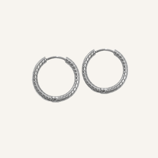 silver huggies 1.3cm diameter