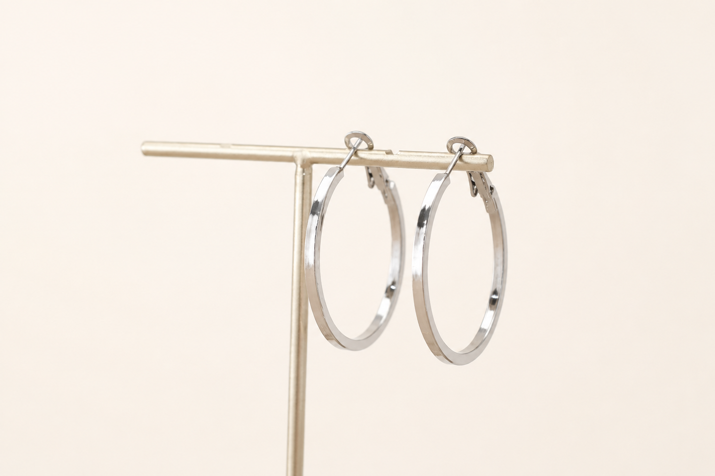 The Mia Hoop - Large Silver