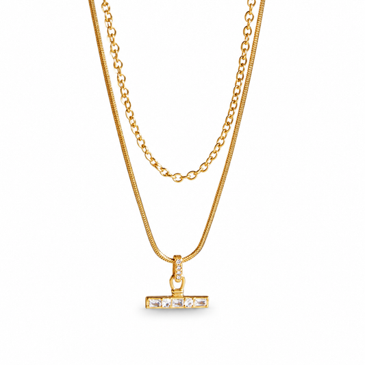 Crystal T-Bar Necklace