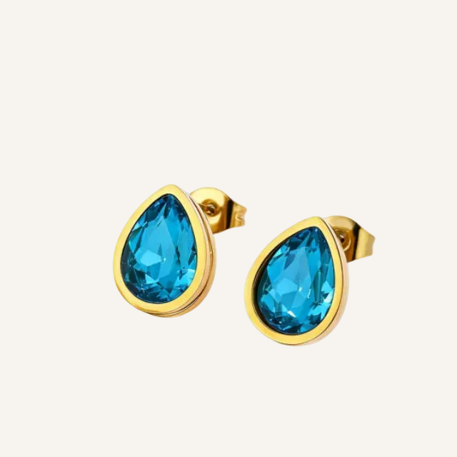 Tear Drop Earrings- Blue