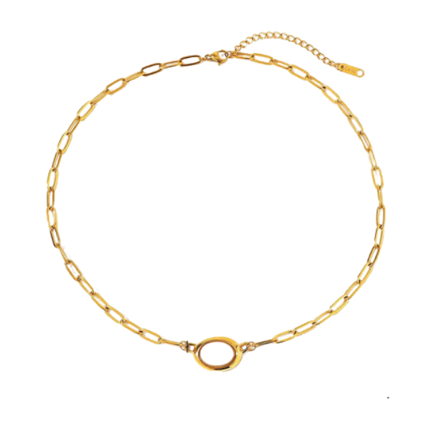 Paper clip Pearl necklace
