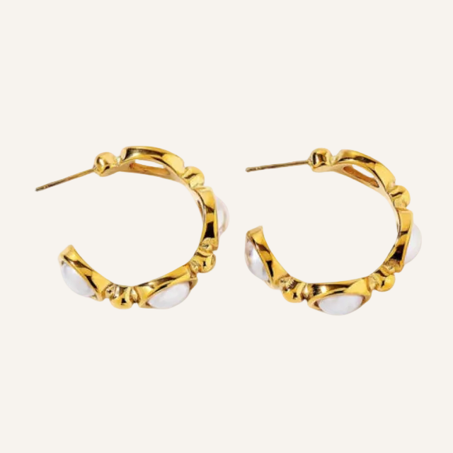 Pearl Hoop Earrings