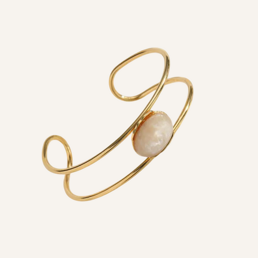 Resin Stone Bangle - Beige
