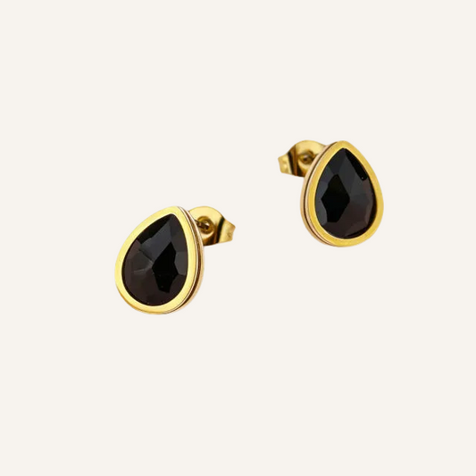 Tear Drop Earrings - Black