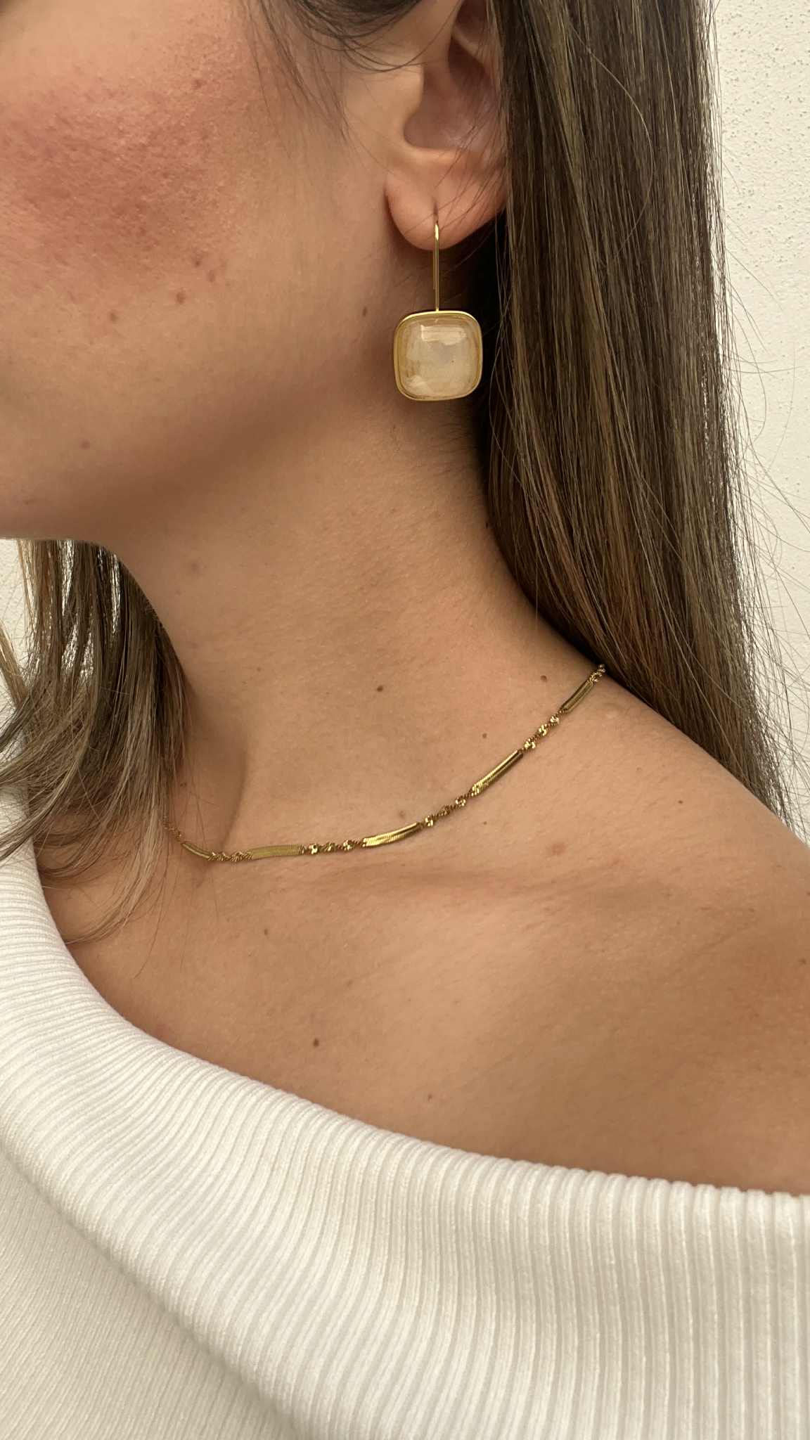 White Ember Hook Earrings