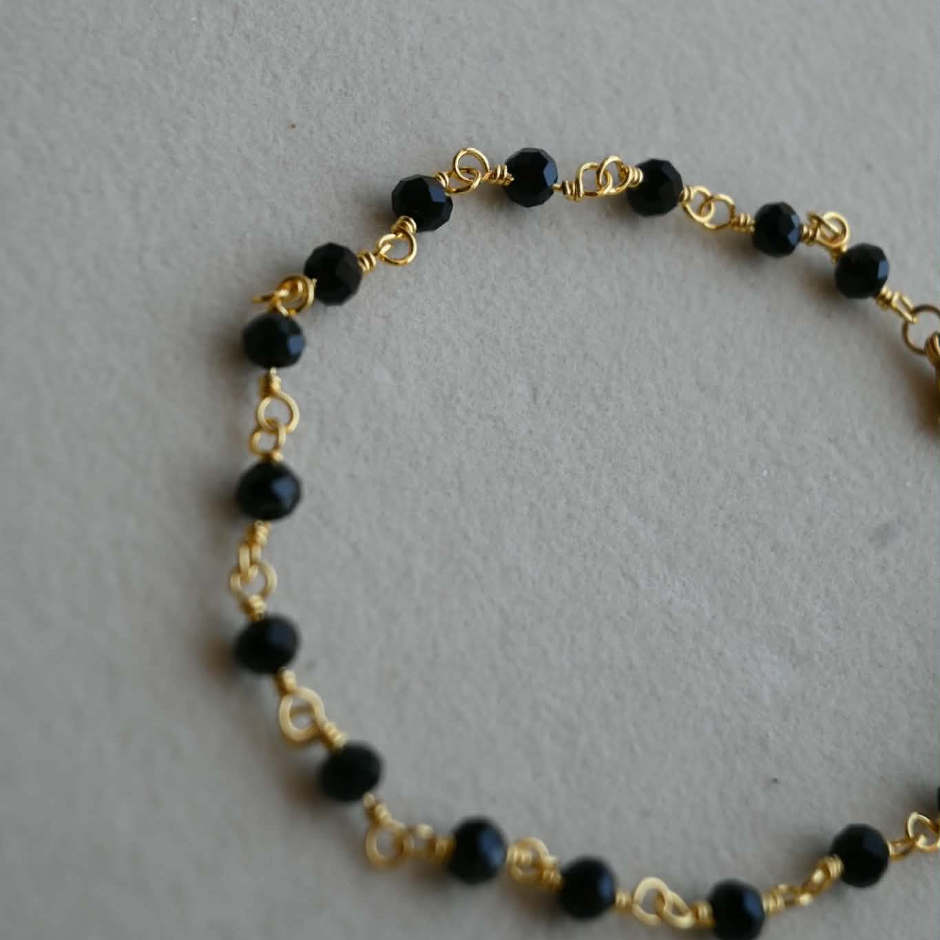 Black Bead Chain Anklet