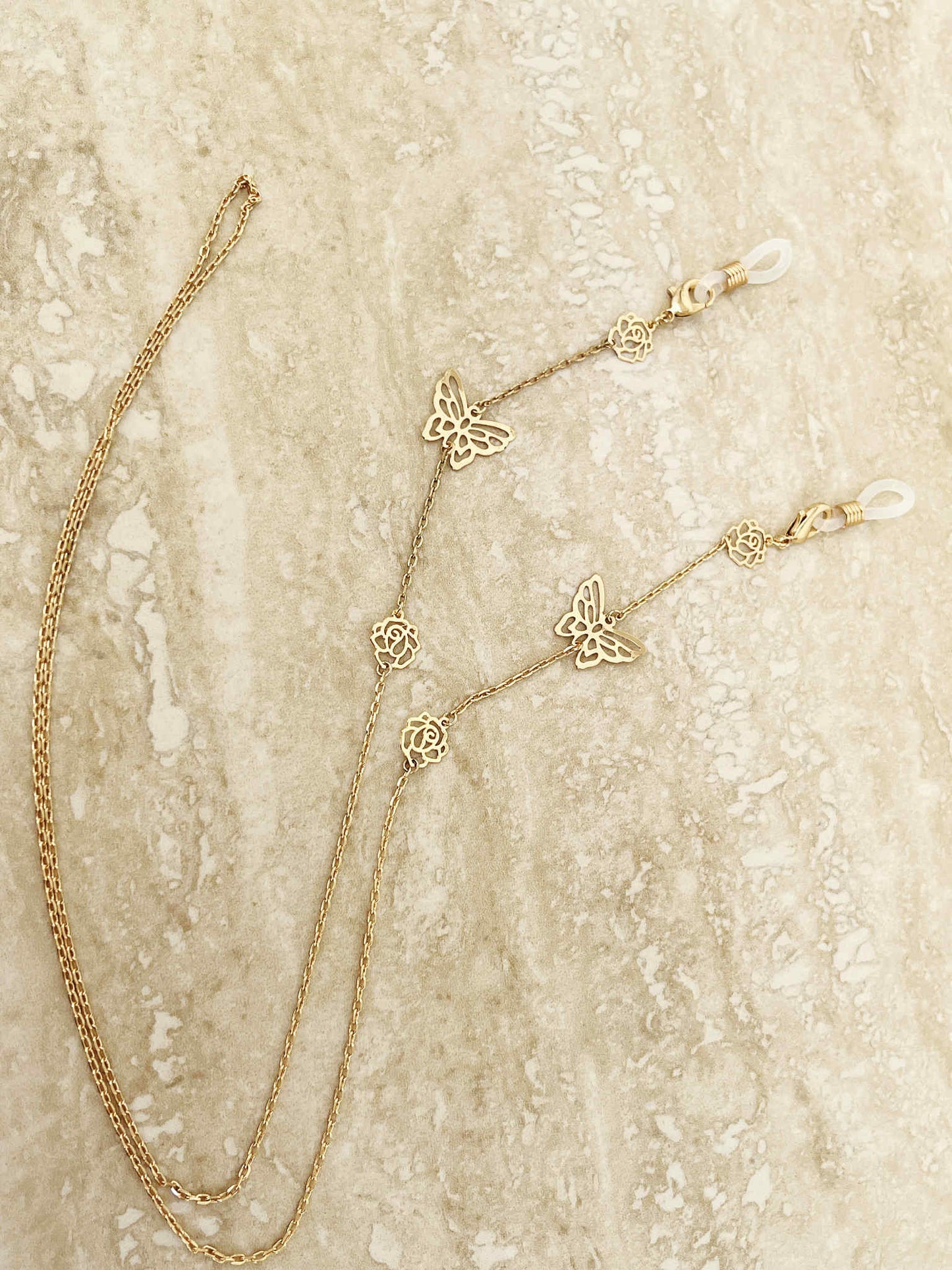 Butterfly & Rose Gold Sunglasses Chain