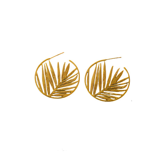 Leaf Design Hoops