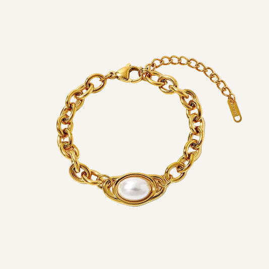 Chunky Oval Pearl  Bracelet