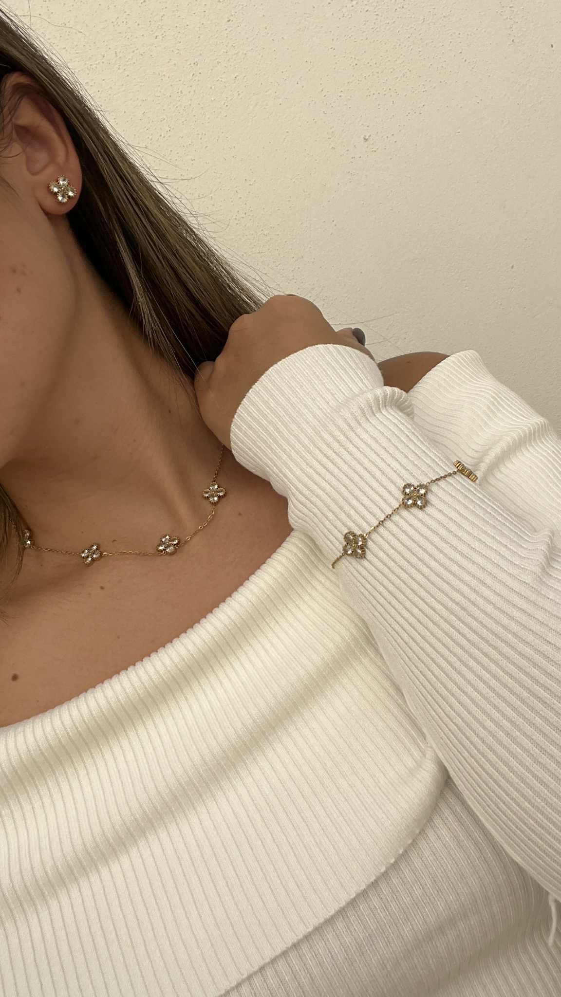 Diamond Clover Chain Bracelet