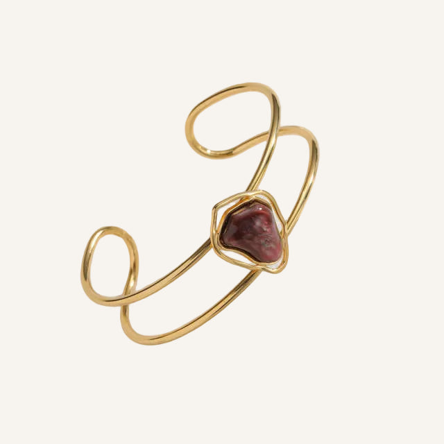 Resin Stone Bangle - Brown
