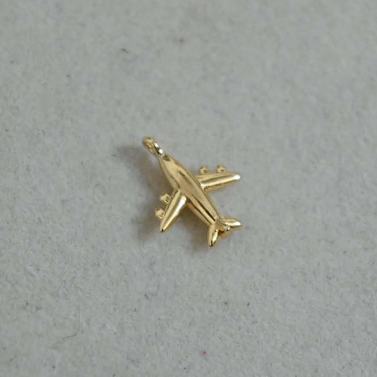 gold airplane charm for bracelets and necklaces