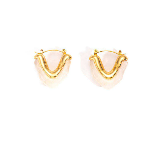 White Ember Hoops Earrings